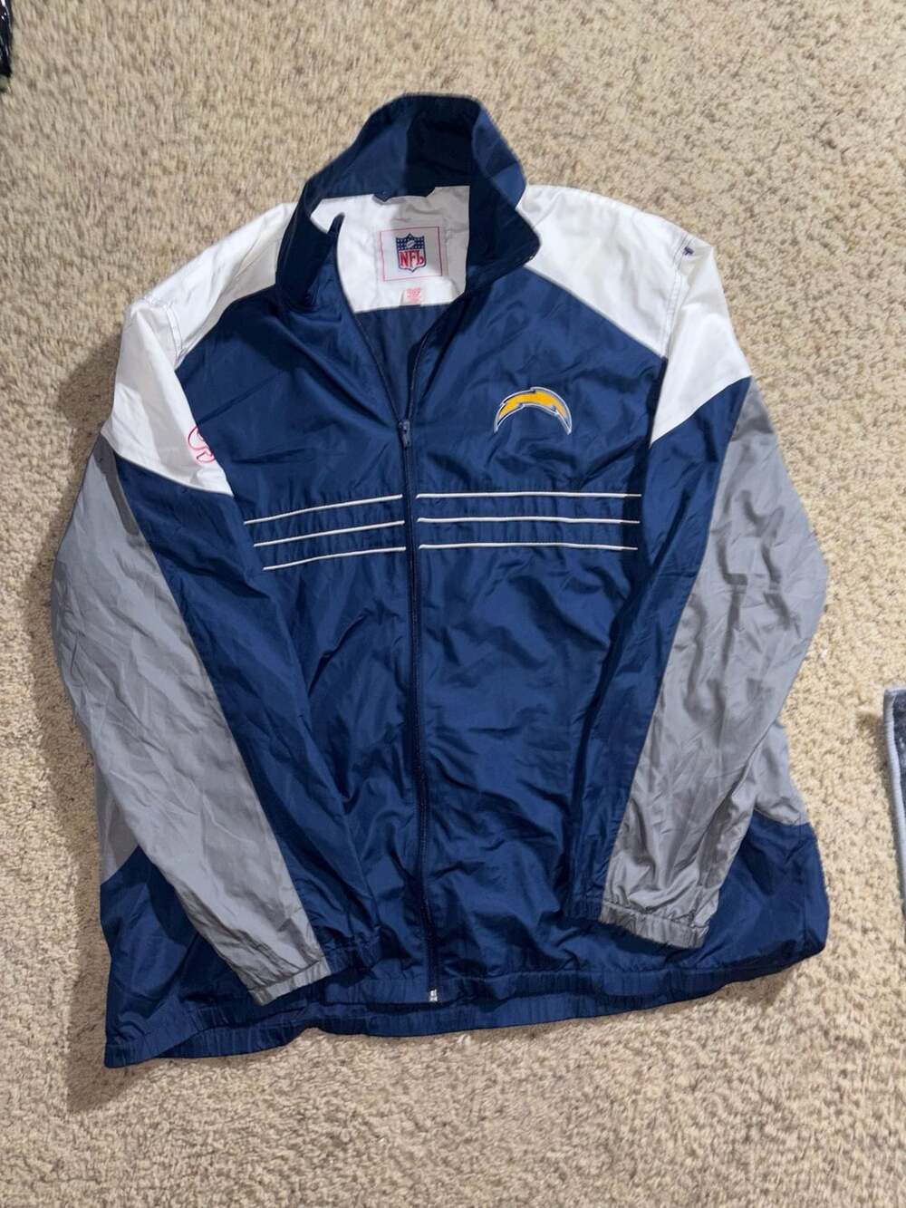 NFL San Diego Chargers Windbreaker Jacket Size XXL Navy Blue White